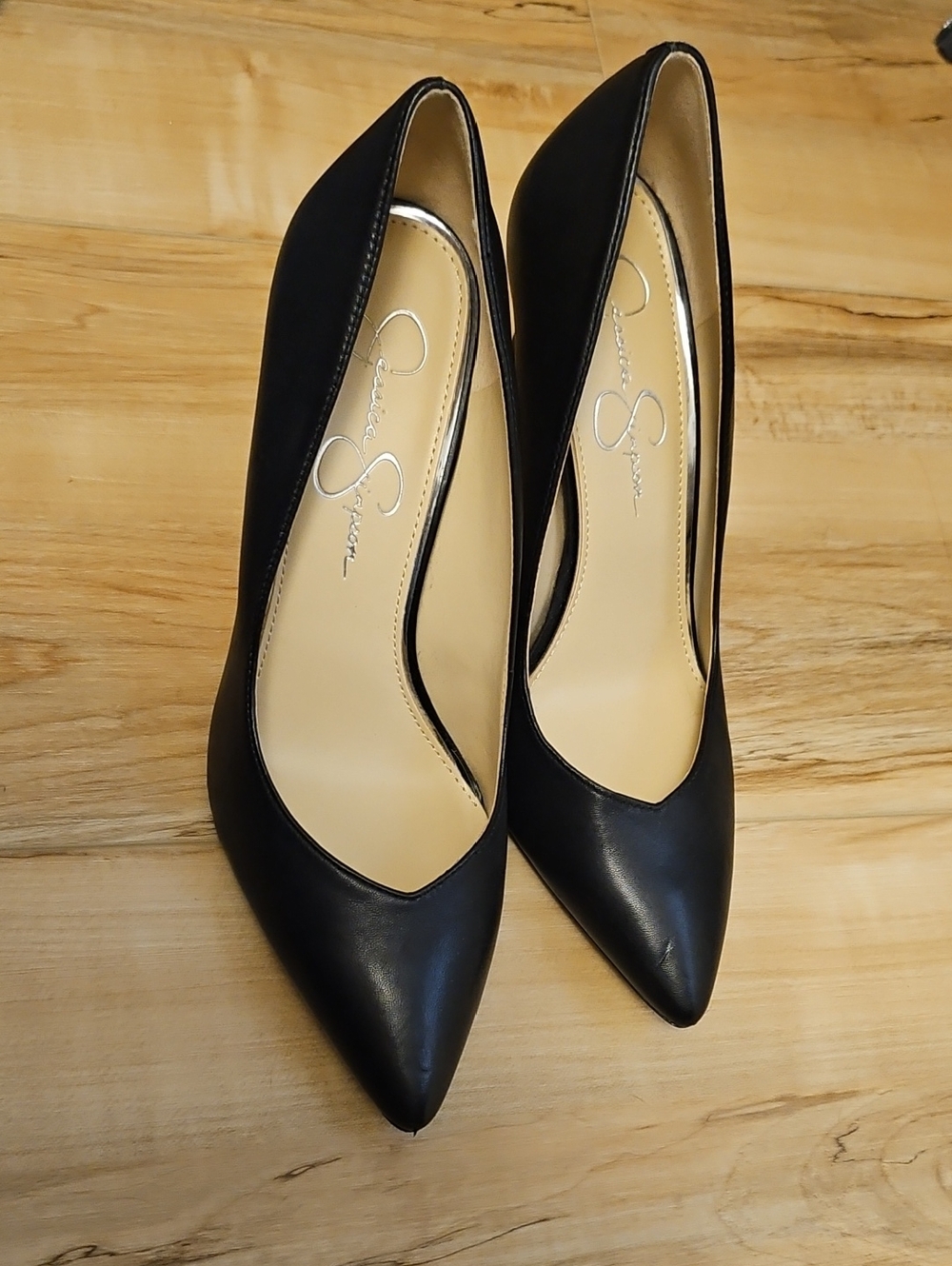 Jessica Simpson Sleek Black Pointed-Toe Pumps